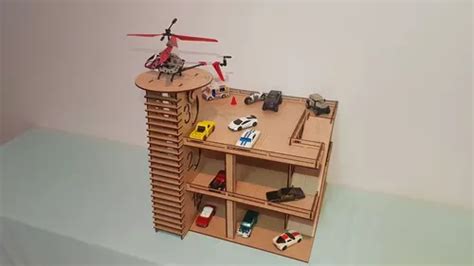 Garagem Hot Wheels Andares Mdf Mm Cr Cnc Elevador Parcelamento Sem Juros