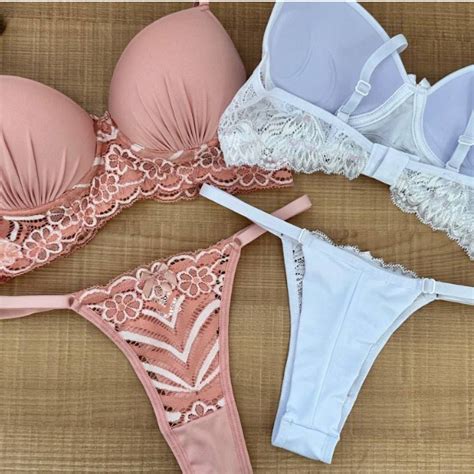 Conjunto Lingerie Rendado Bicolor Calcinha Fio Duplo Ajust Vel Moda Ntima Shopee Brasil