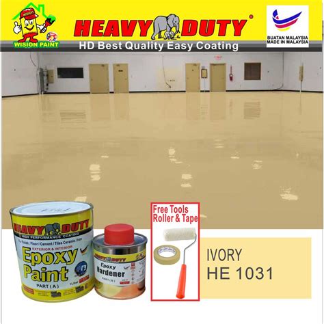 HE1031 IVORY 1L HEAVY DUTY BRAND Coating FREE 4 ROLLER Tape