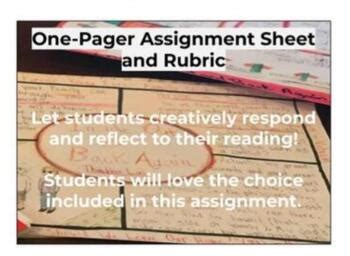 One-Pager Instruction Sheet and Rubric by Holmes Creations | TpT