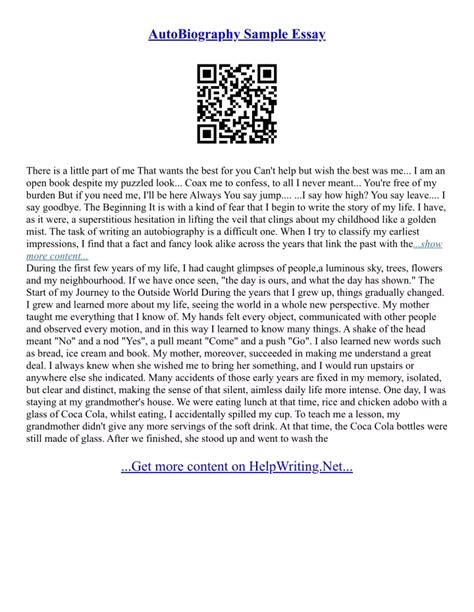 PPT - Autobiography Essay Example For College PowerPoint Presentation