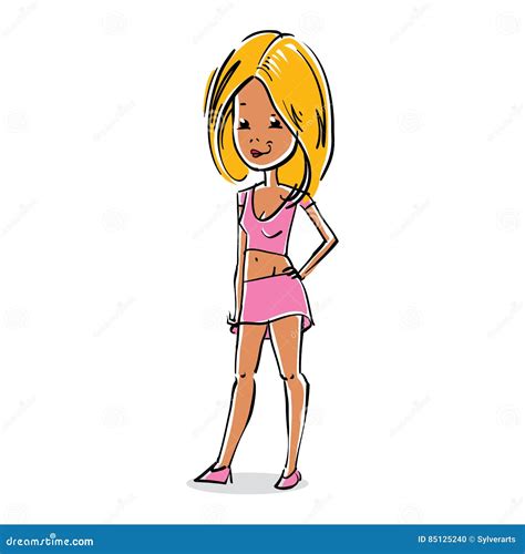 Facial Expression Of A Blonde Girl Female Vector Cartoon D CartoonDealer