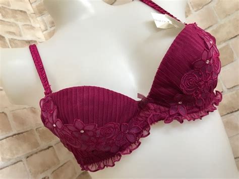 日本代購代標第一品牌樂淘letaod15105未使用 fran de lingerie ワインレッド ブラ モチーフレース B65