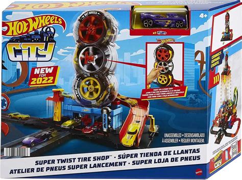 Hot Wheels City Super Twist Tire Shop Track Set Mattel Toys Toywiz