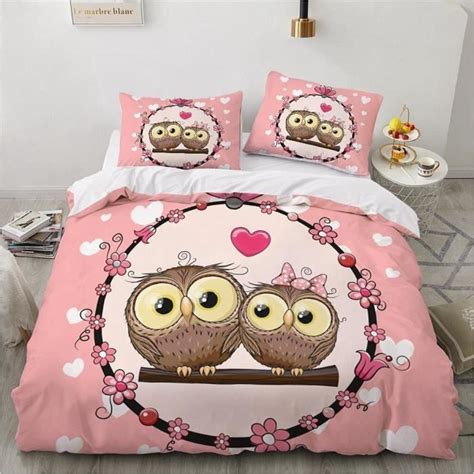 Housse De Couette X Cm Hibou De Dessin Anim D Microfibre