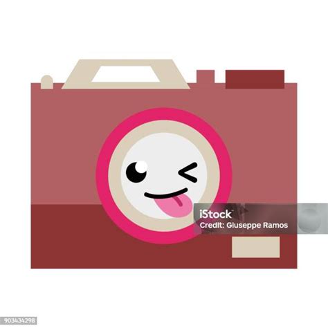 warnawarni teknologi kamera lucu kawaii kartun ilustrasi stok