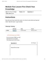 Module Five Lesson Five Check Your Knowledge Early Math4Sec02Fall22.pdf ...