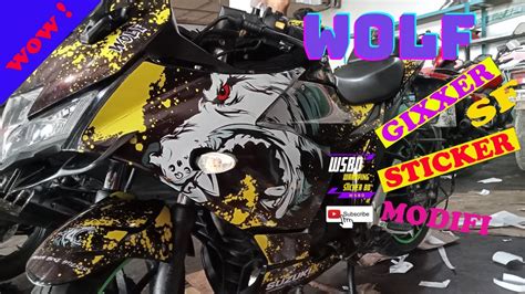 Suzuki Gixxer Sf Wolf Graphics Sticker Installation Best Sticker Modification Youtube