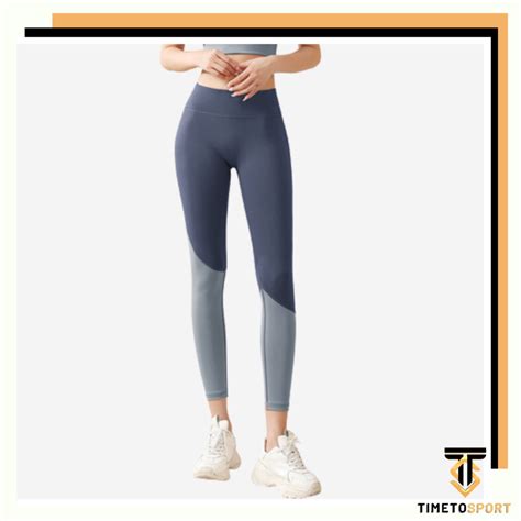 Jual Timetosport Celana Legging Yoga Pinggang Tinggi Blok Warna Celana