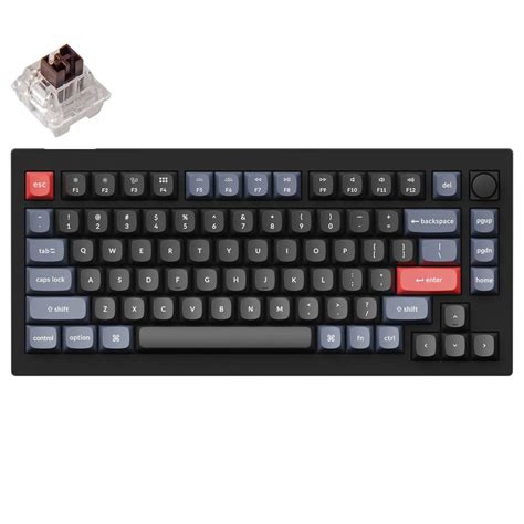 Keychron V1 D3 75 Layout 84 Key Carbon Black Brown Switch RGB Hot Swap Wired Keyboard