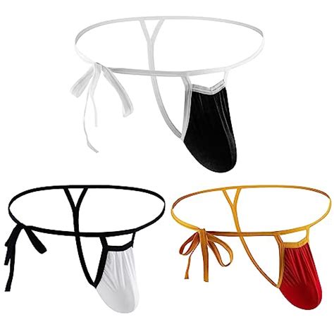 Snapklik Evankin Mens Ice Silk Bikini Low Rise Tie String Adjustable Briefs Sexy Underwear