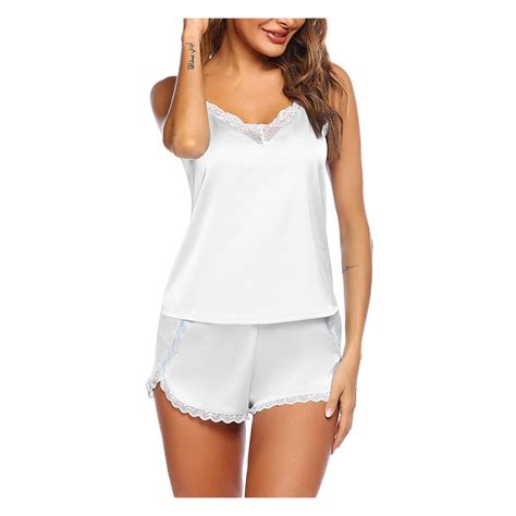 GWAABD Corset Lingerie For Women Pajamas Lingerie Satin Sleepwear Silk Nightwear Women Up Lace