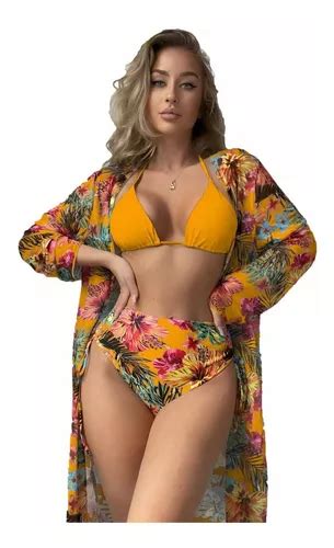 Traje De Ba O Juego De Bikini Con Abrigo Piezas Impresi N Meses Sin Inter S