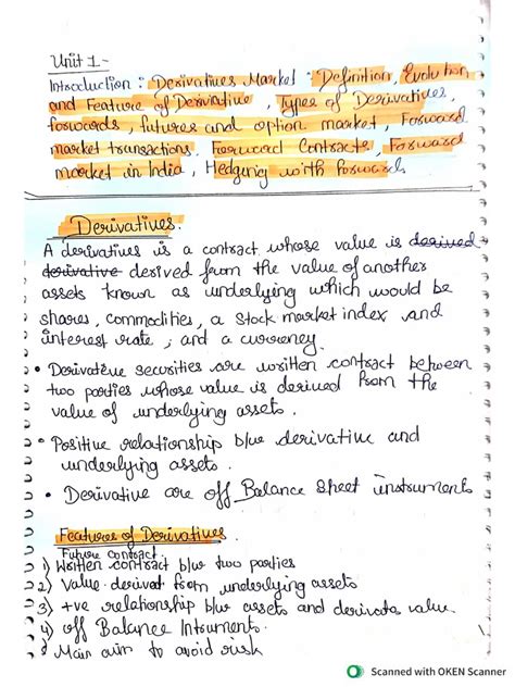 financial derivatives notes  finance