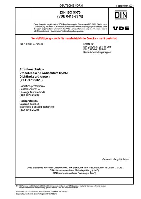DIN ISO 9978 VDE 0412-9978:2021-09 - Normen - VDE VERLAG