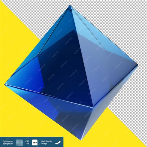 Premium Psd A Flat Solid Octahedron With Smooth Surface Png