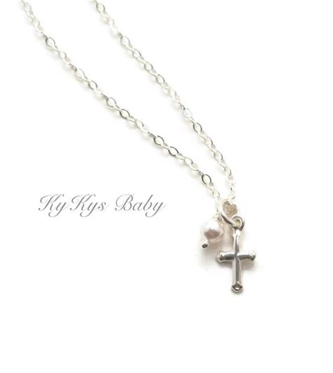 Baby Cross Necklace Simple Cross Necklace Religious Baby - Etsy