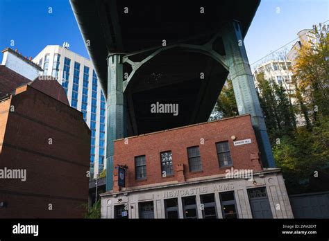 Underneath The Tyne Bridge Newcastle Upon Tyne England Uk Stock