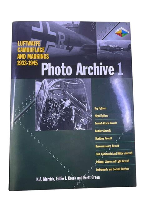 Ww German Luftwaffe Camouflage Markings Photo Archive Hc Reference Book