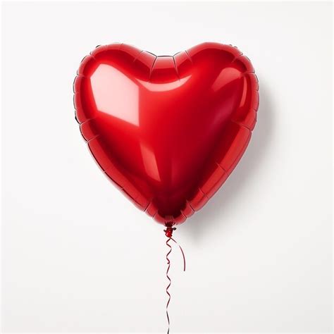 Premium Photo | Red Metallic HeartShaped Balloons on White Background