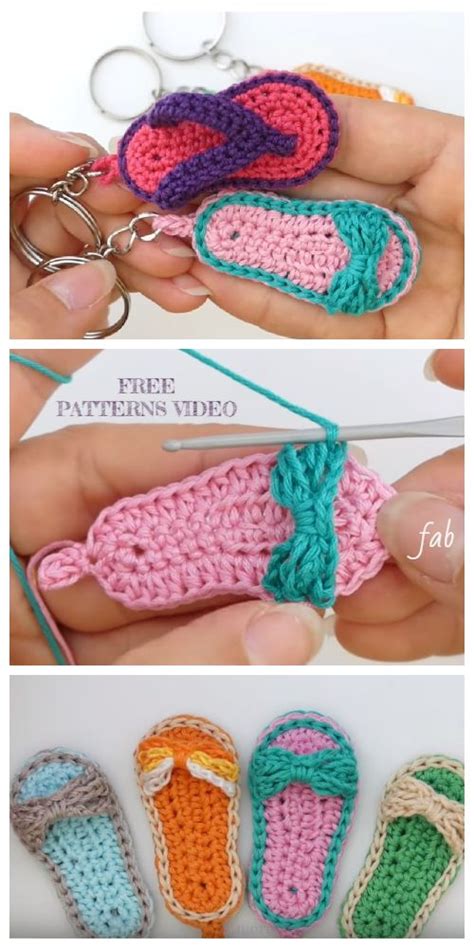 Flip Flop Keychain Crochet Free Patterns Video Tutorial Artofit