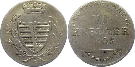 Sachsen Coburg Saalfeld 6 Kreuzer 1805 L Franz 1800 1806 Schön Sehr