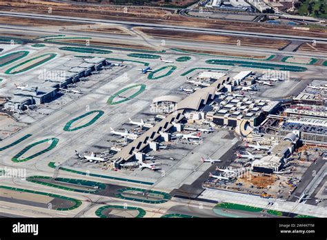 Los Angeles Usa November 4 2022 Aerial View Of Los Angeles Airport Lax With The Tom