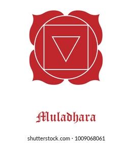 Muladhara First Chakra Symbol Raster Illustration Stock Illustration