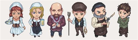 artstation dnd townsfolk set  npc characters