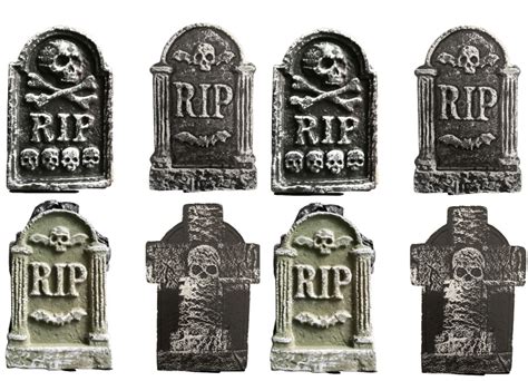 8 x Polystyrene Tombstones Gravestones Headstones Halloween Decorations