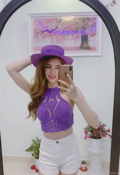 mẫu bikini handmade màu tím đẹp giay