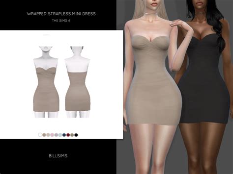 The Sims Resource Wrapped Strapless Mini Dress