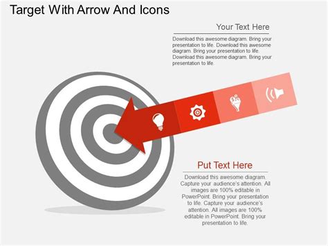 target  arrow  icons flat powerpoint design powerpoint