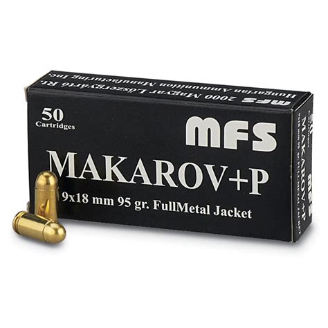 9x18 Makarov Fmj P 95 Grain 50 Rounds 105392 9x18mm Ammo At Sportsman S Guide