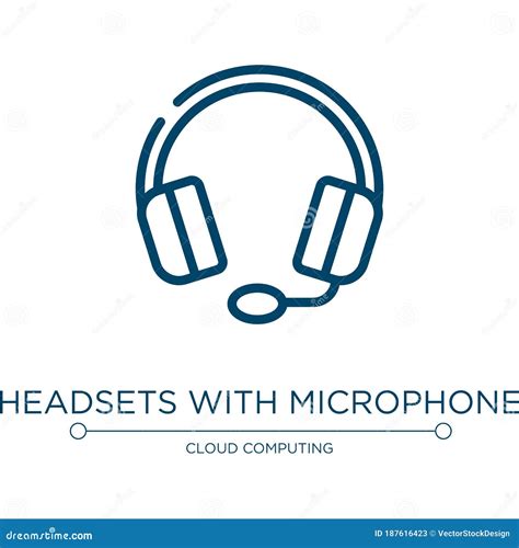 Headsets With Microphone Icon Linear Vector Illustration From Material