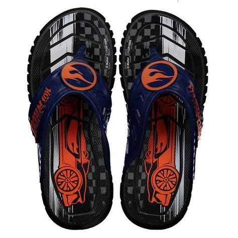 Chinelo Hot Wheels Super Flop Speed Up Infantil Preto E Azul Futfanatics