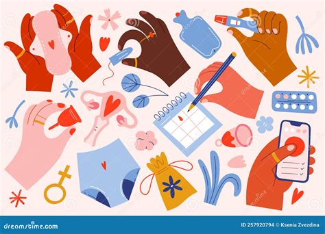 Smartphone With Menstrual Cycle Calendar On Screen Cartoon Vector