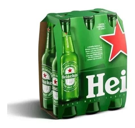 Cerveja Heineken Lager 330ml Pack 6unidades MercadoLivre