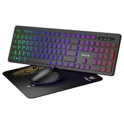 Aula F87 Mekanik RGB TKL GrayWood V3 Switch Kablosuz Makrolu Hot Swap Klavye Turuncu
