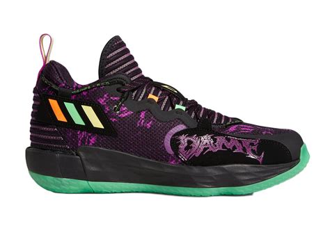 Adidas Dame 7 Extply Hallloween - Core Black/screaming Green/screaming ...