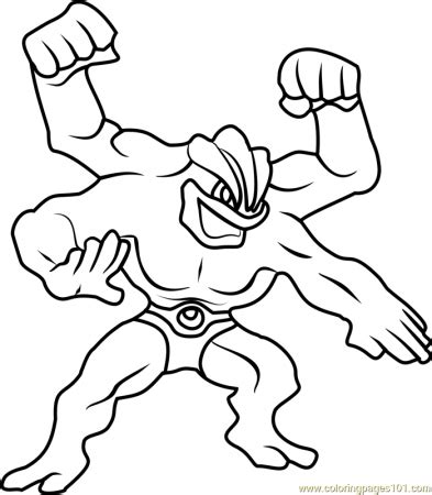 Pokemon Paradijs Machamp Machoke Machop Pokemon Coloring Page