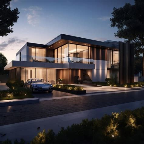 Premium Ai Image Contemporary Opulence Modern Luxury House At Its