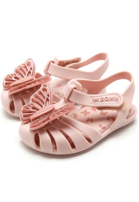 Sandália Zaxynina Menina Borboleta Nude Compre Agora Dafiti Brasil