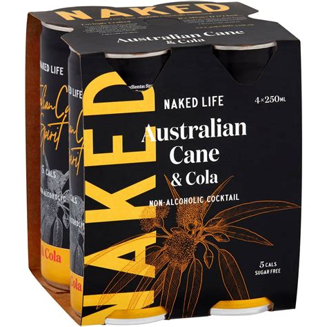Naked Life Non Alcoholic Australian Cane Spirit Cola 250ml X4 Pack Woolworths