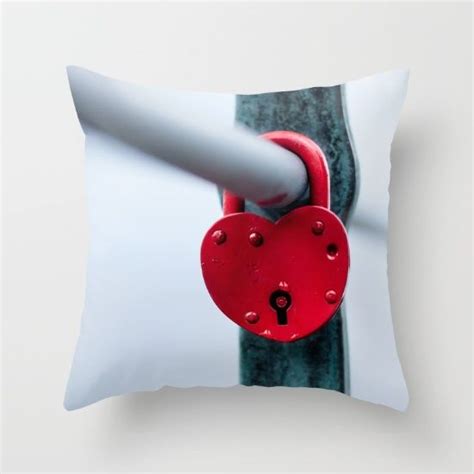 Red Heart Lock Throw Pillow By Pldesign Society6 Red Heart Heart