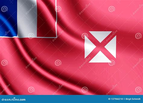 Wallis And Futuna Realistic Flag Illustration Stock Illustration