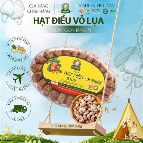 Hạt Điều Vỏ Lụa Bà Tư Bình Phước 160g – Rang Củi Giòn Bùi ...