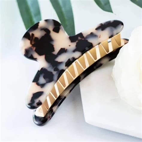 French Hair Claw Tortoise Blonde Freshie Zero Ribbon Sculpture Etsy Platinum Blonde Bobs