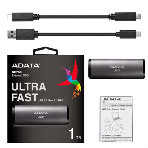 Adata ASE760-1TU32G2-CTI 1TB, USB 3.2 Gen2 Type-C, 1000MB/s read