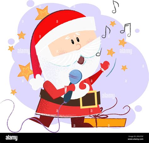 Santa Claus singing with mic Stock Vector Image & Art - Alamy